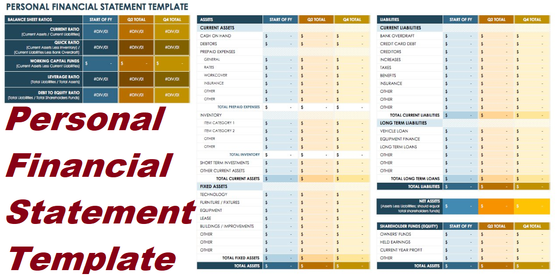 Personal Financial Statement Template – Get Business